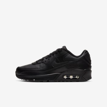 Nike Air Max 90 LTR - Nagyobb Gyerek Utcai Cipő - Fekete/Fekete/Fehér/Fekete